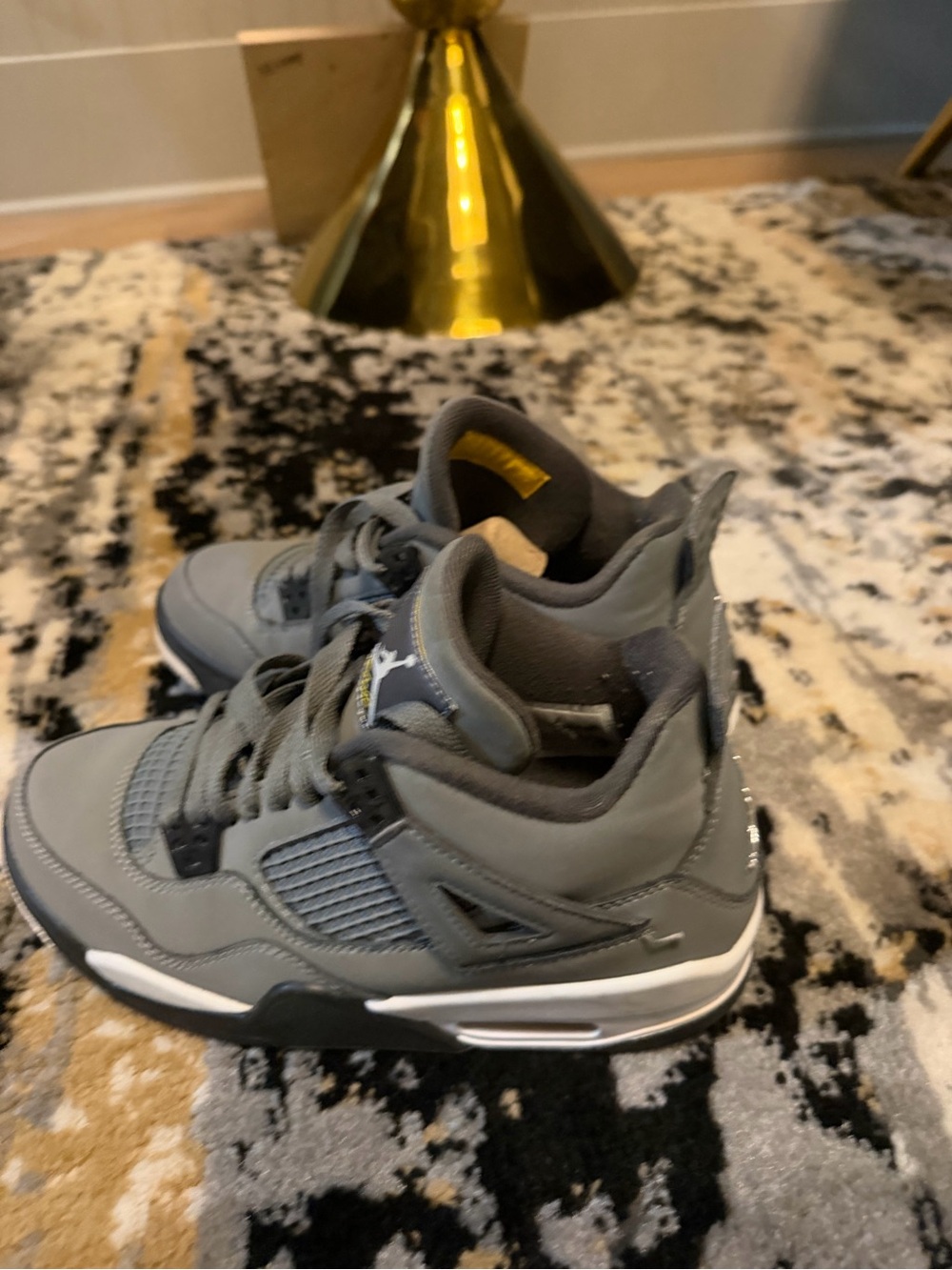 Jordan Kids Grey High-Top Sneakers with Black Accents